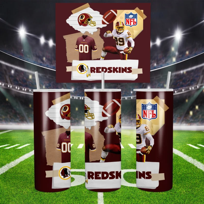 3D Washington Redskins 20 oz tumbler sublimation wrap
