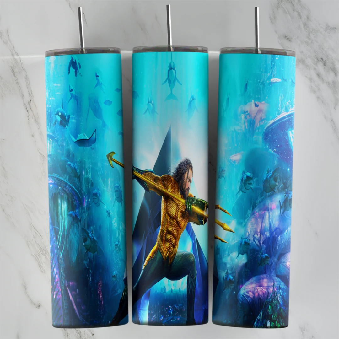 20 Oz Aquaman Fish and Sea Tumbler Cup Design