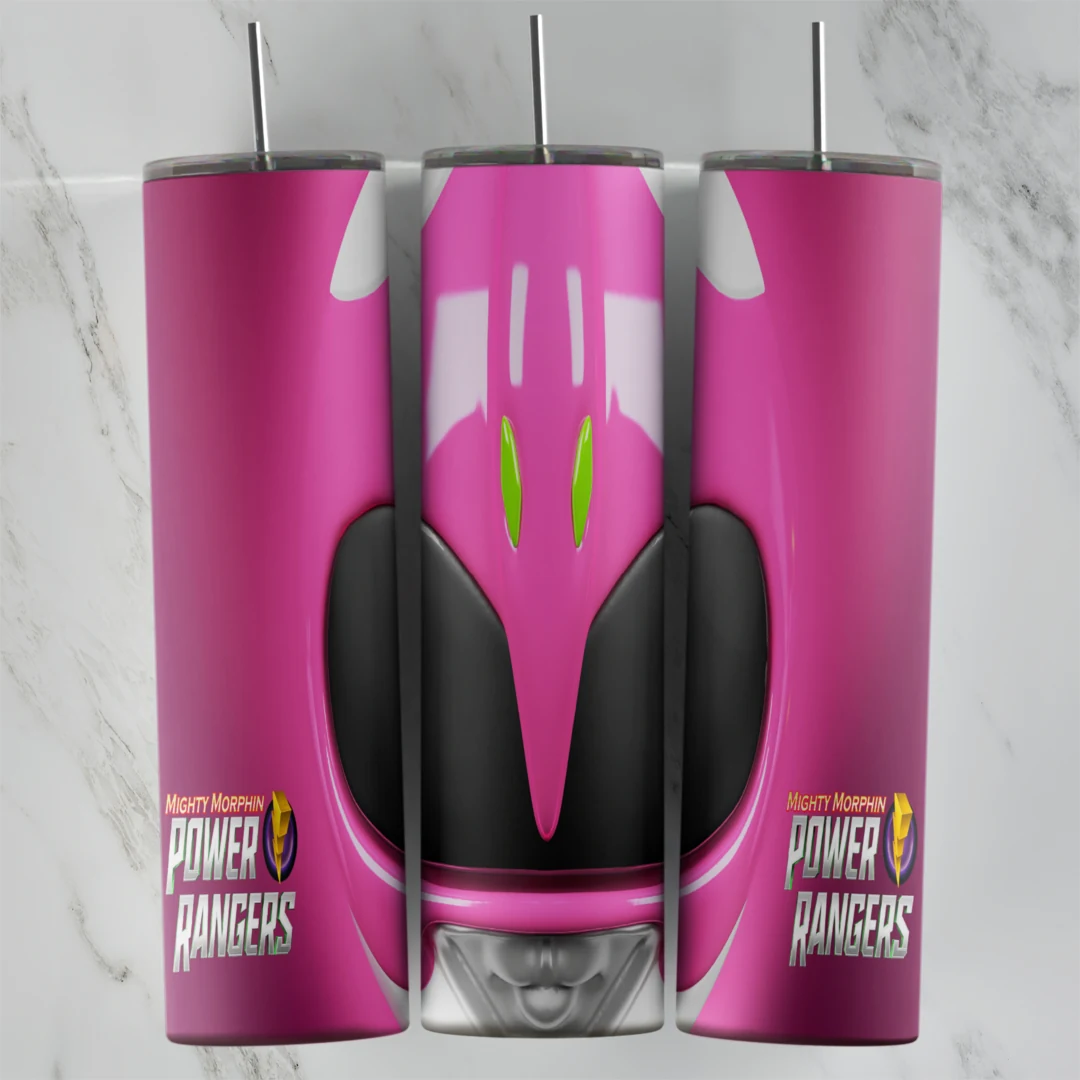 20 Oz Ranger Pink Helmet Visor Tumbler Cup Design