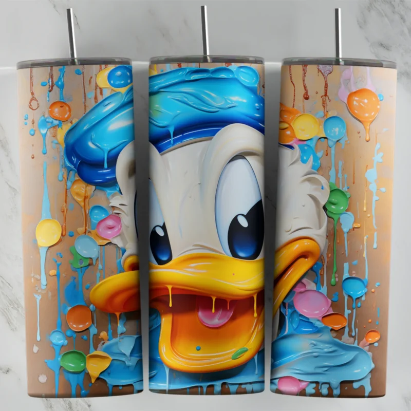 Stained Glass Duck 20 oz tumbler sublimation wrap