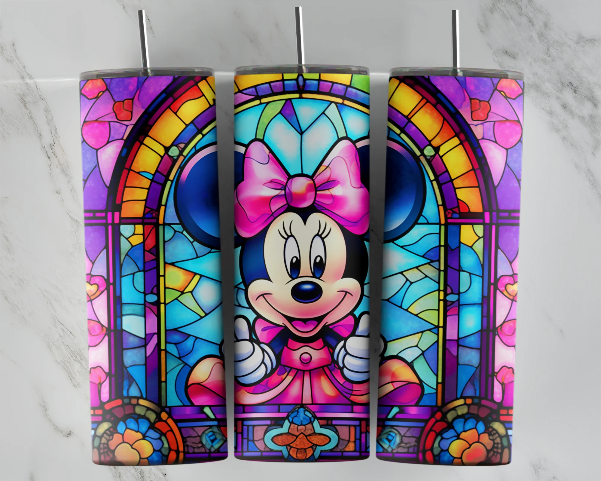 Stained Glass Mickey 2 20 oz tumbler sublimation wrap