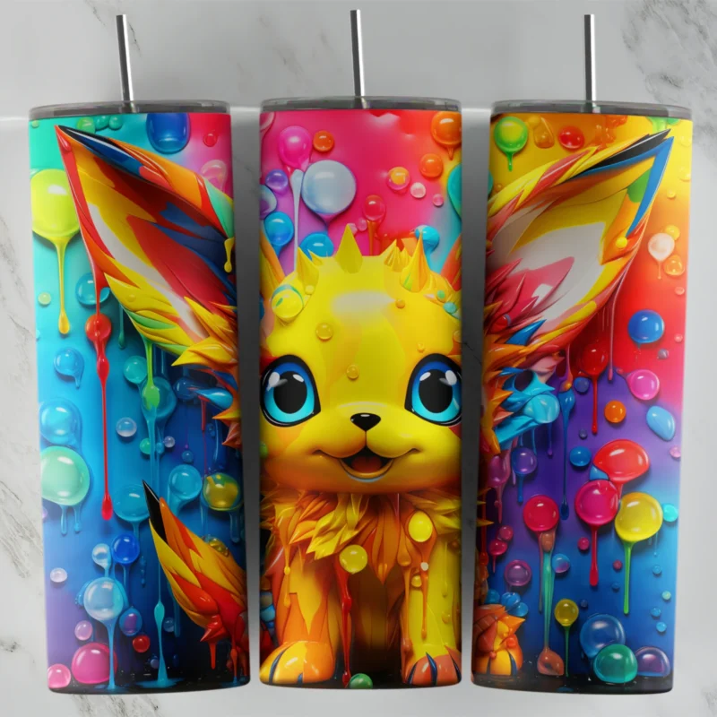 Stained Glass Pokemon 1 20 oz tumbler sublimation wrap
