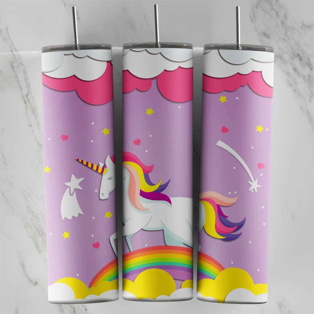 20 Oz Unicorn Shooting Star Tumbler Cup Design