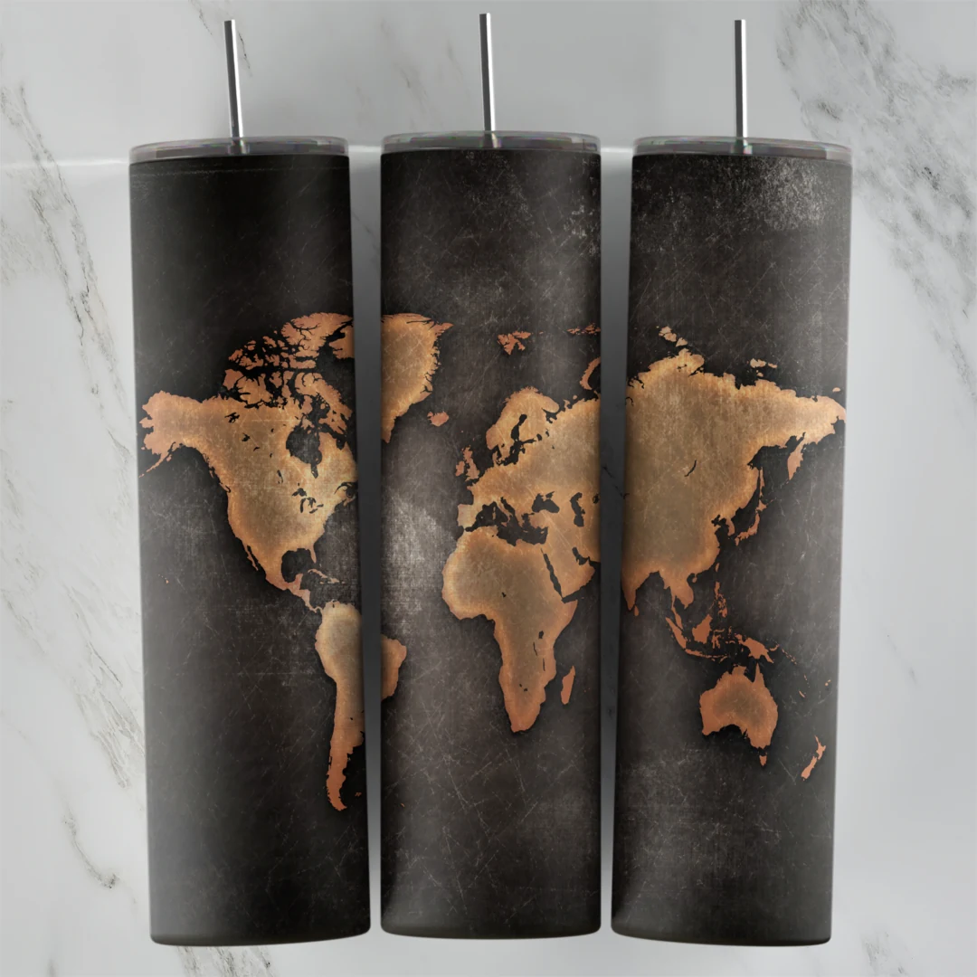 20 Oz World Map 2 Tumbler Cup Design
