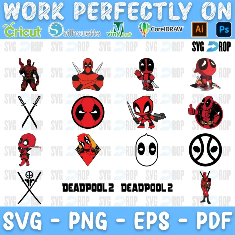 Deadpool 2 and Katanas Bundle SVG