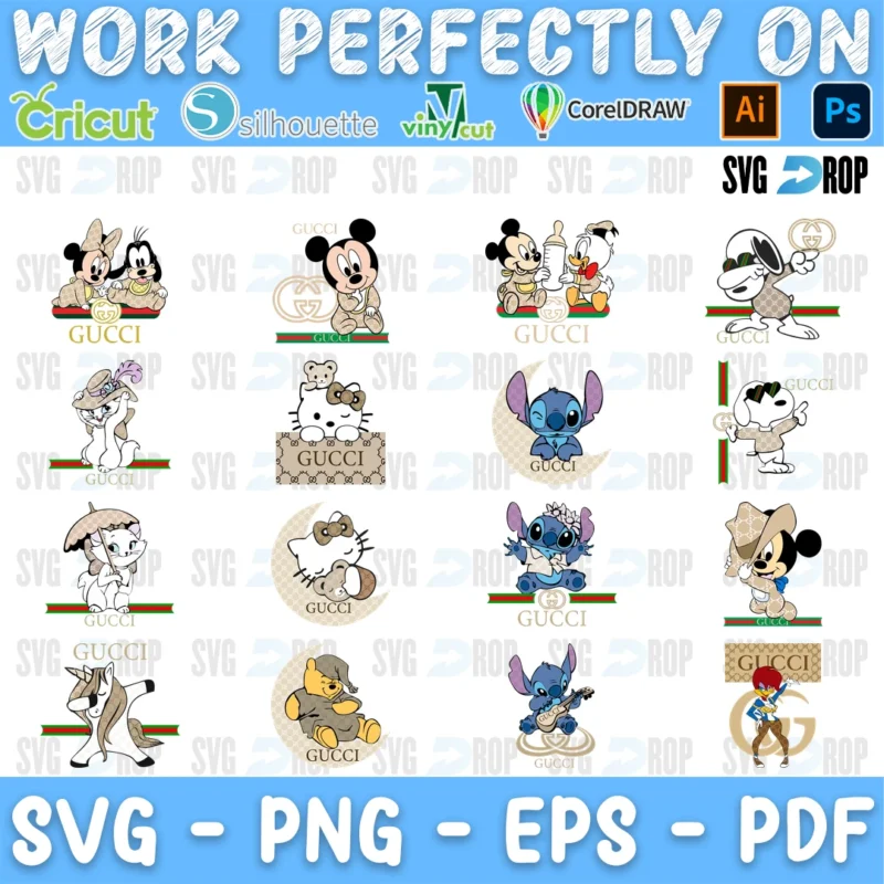 Disney Gucci SVG bundle