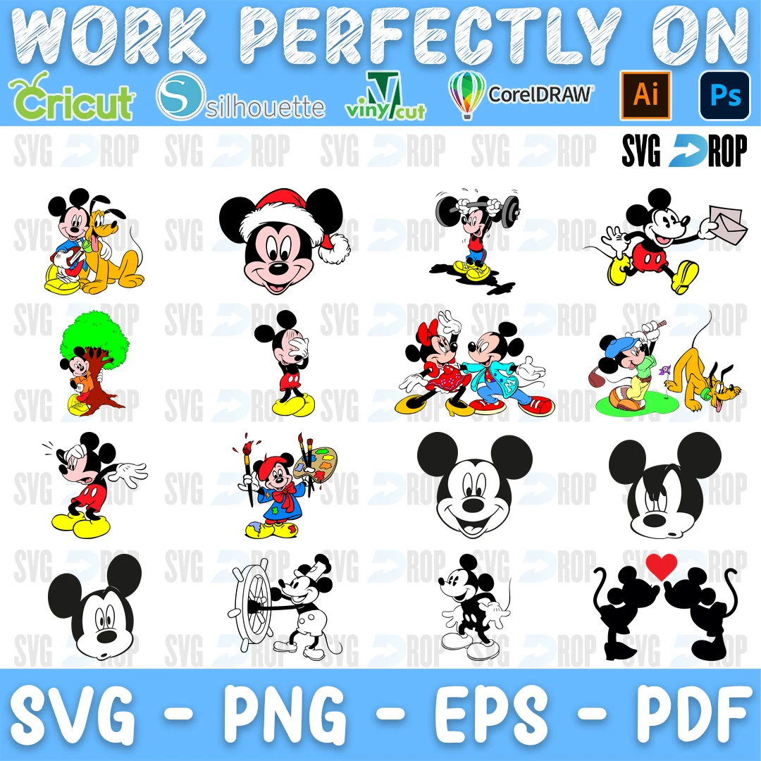Mickey Mouse Bundle SVG