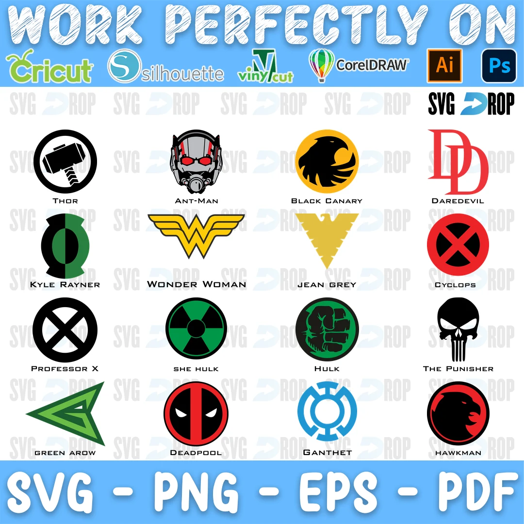 Superhero Icons Bundle SVG
