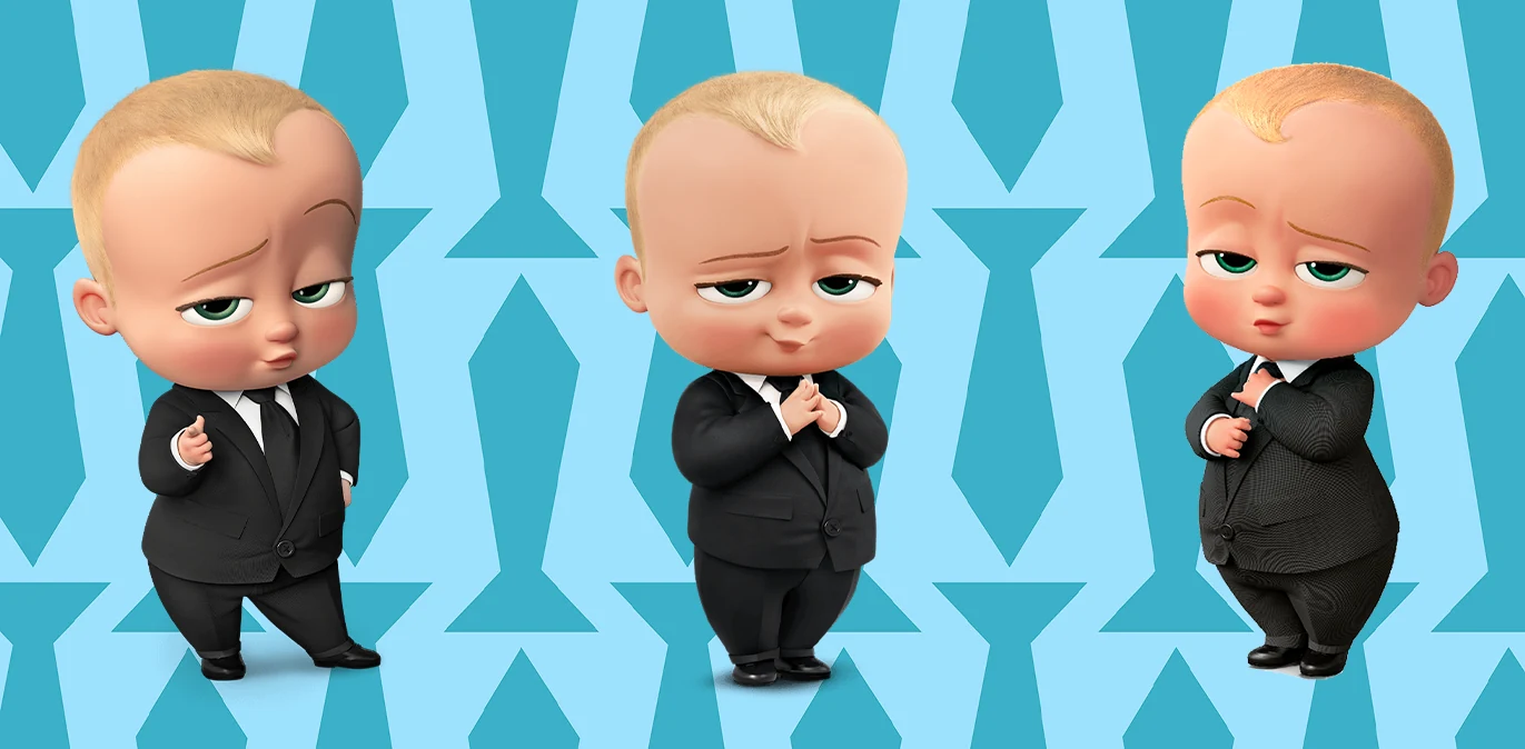 Boss Baby Black Suit Sippy Cup Design 12 oz sippy cup sublimation wrap