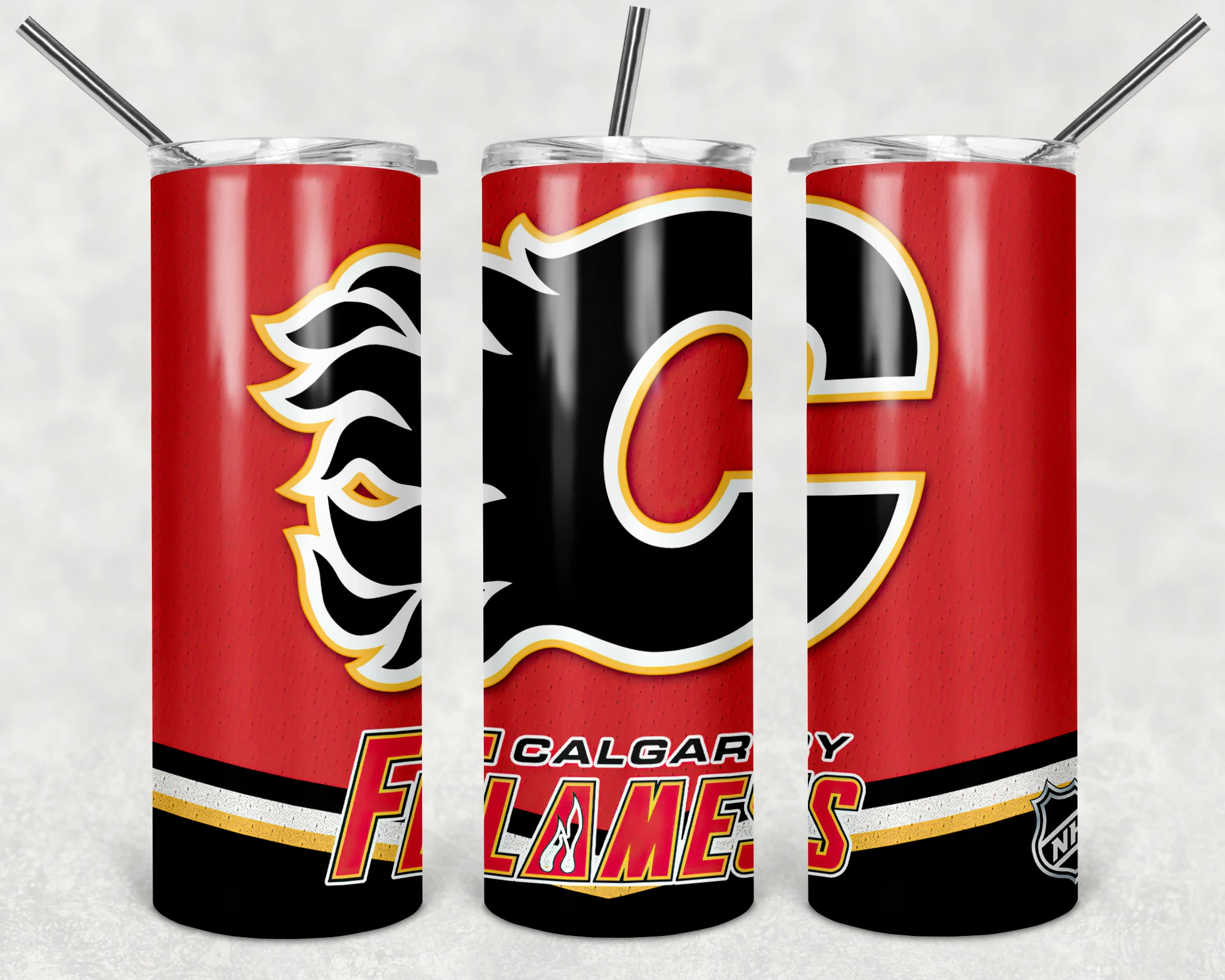 Calgary Flames 20 oz tumbler sublimation wrap