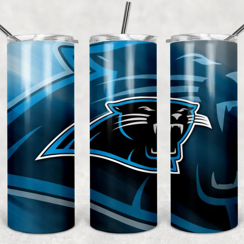 Carolina Panthers 20 oz tumbler sublimation wrap
