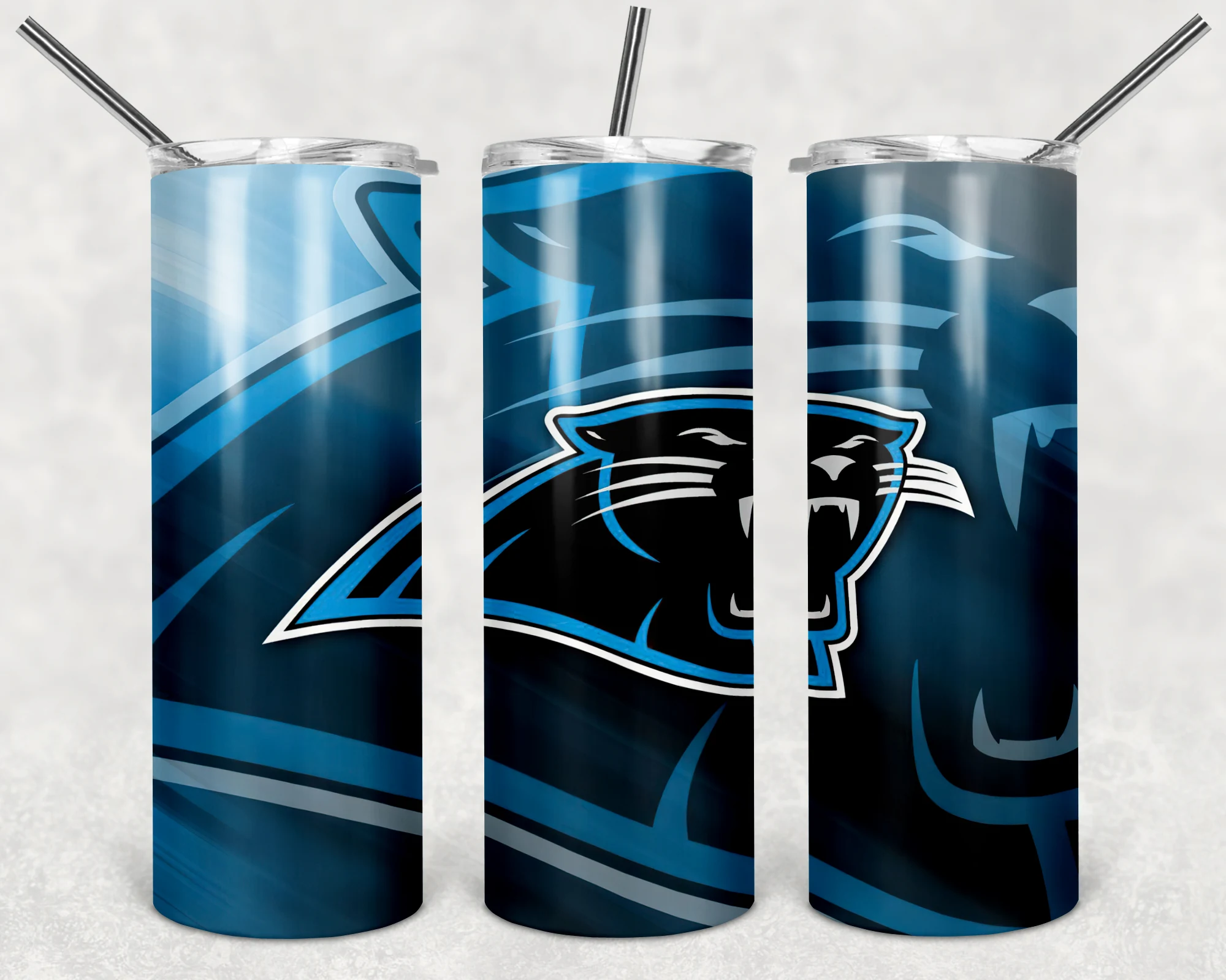Carolina Panthers 20 oz tumbler sublimation wrap