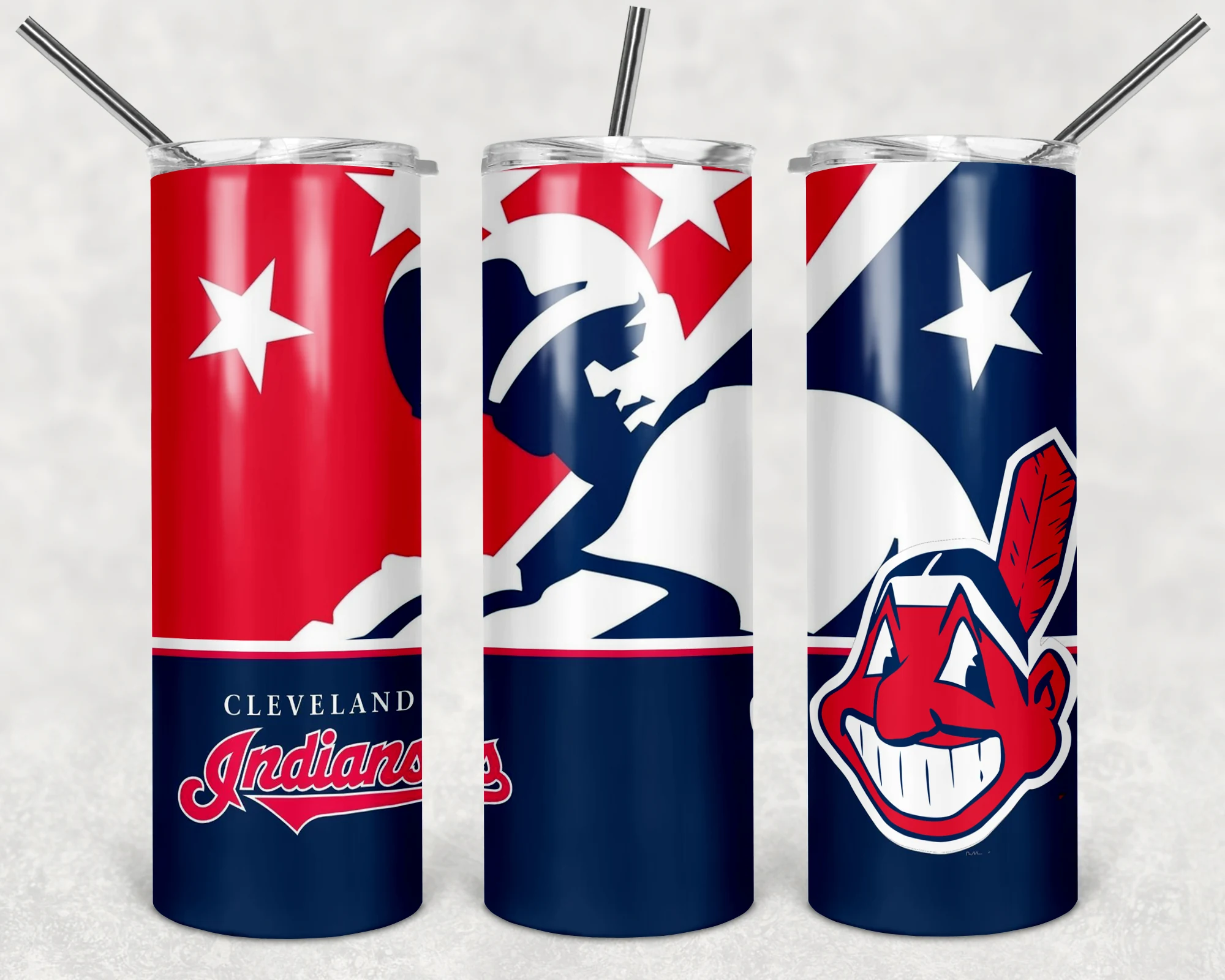 Cleveland Indians 20 oz tumbler sublimation wrap