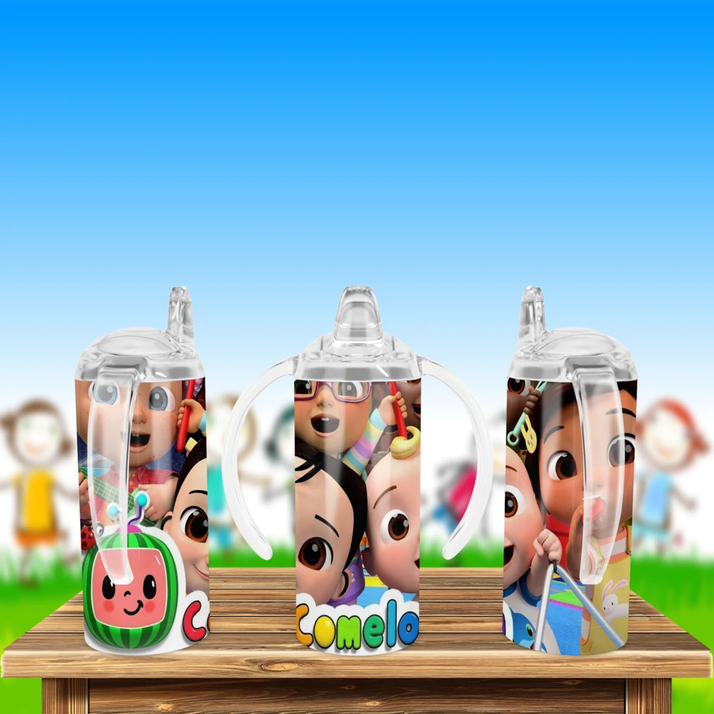 Cocomelon Kids Logo Sippy Cup Design 12 oz sippy cup sublimation wrap