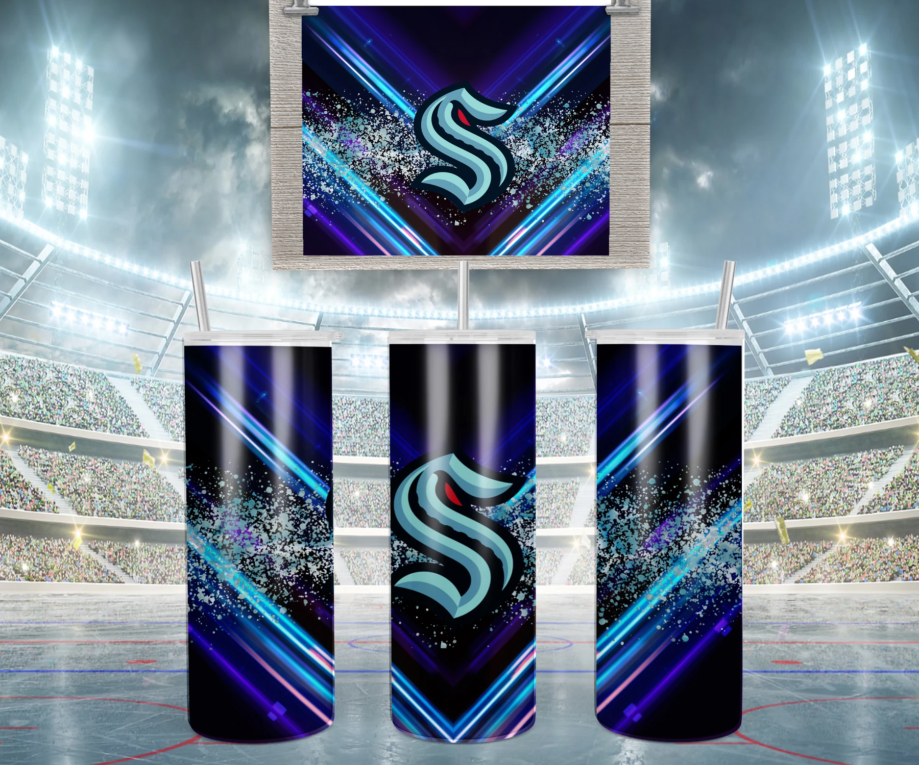 Kraken 20 oz tumbler sublimation wrap