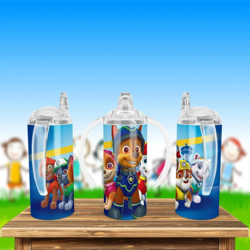 Paw Patrol Full Team Sippy Cup Design 12 oz sippy cup sublimation wrap
