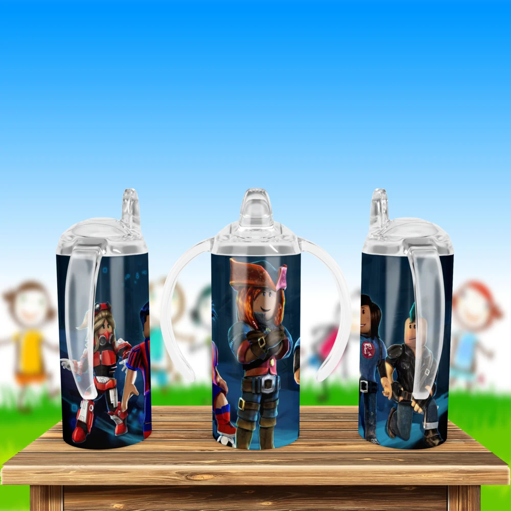 Roblox Avatars Night Sippy Cup Design 12 oz sippy cup sublimation wrap