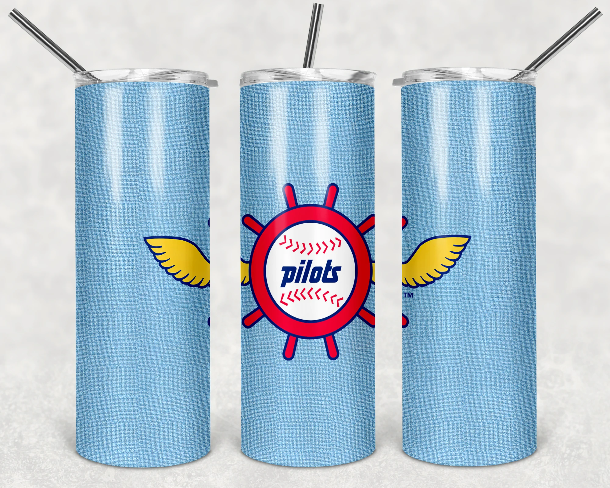 Seattle Pilots 20 oz tumbler sublimation wrap