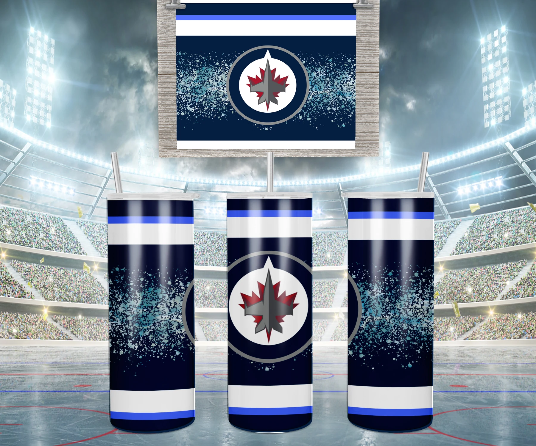 Winniepeg Jets 20 oz tumbler sublimation wrap