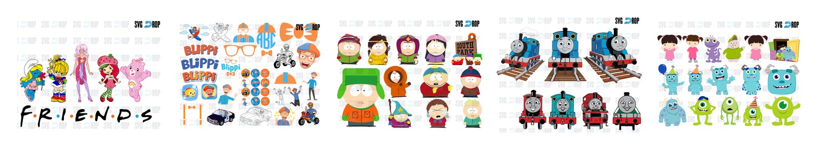 80's Cartoon SVG and PNG cut file designs from SVG DROP