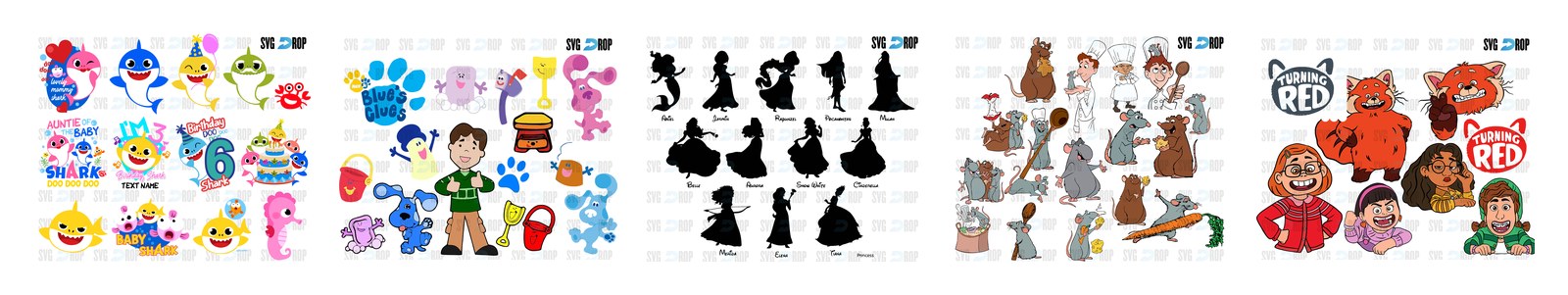 Baby Shark SVG and PNG cut file designs from SVG DROP