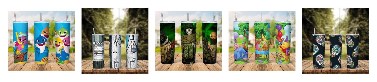 Baby Shark Tumblers SVG and PNG cut file designs from SVG DROP