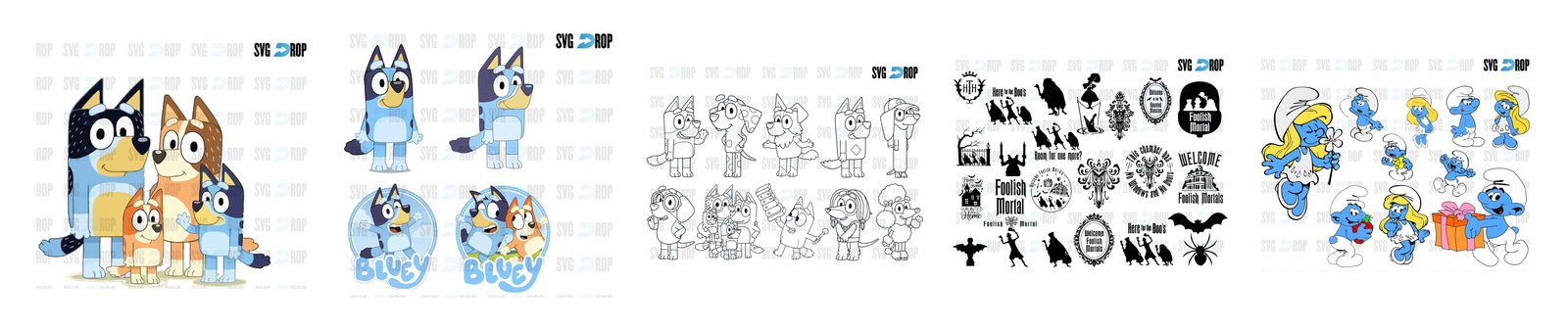 Bluey SVG and PNG cut file designs from SVG DROP