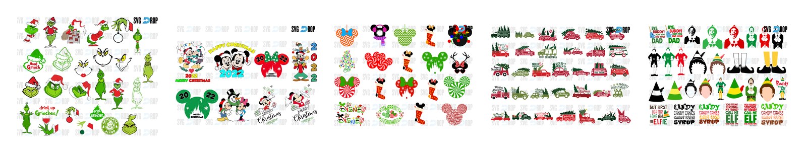 Christmas SVG and PNG cut file designs from SVG DROP