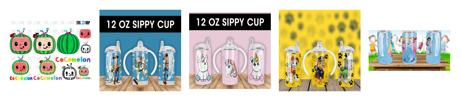 Cocomelon SVG and PNG cut file designs from SVG DROP