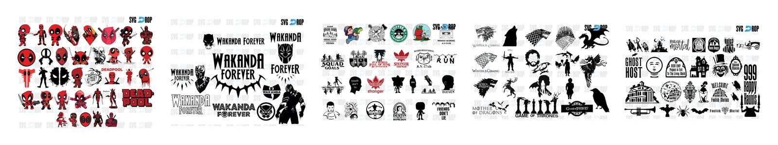 Deadpool SVG and PNG cut file designs from SVG DROP