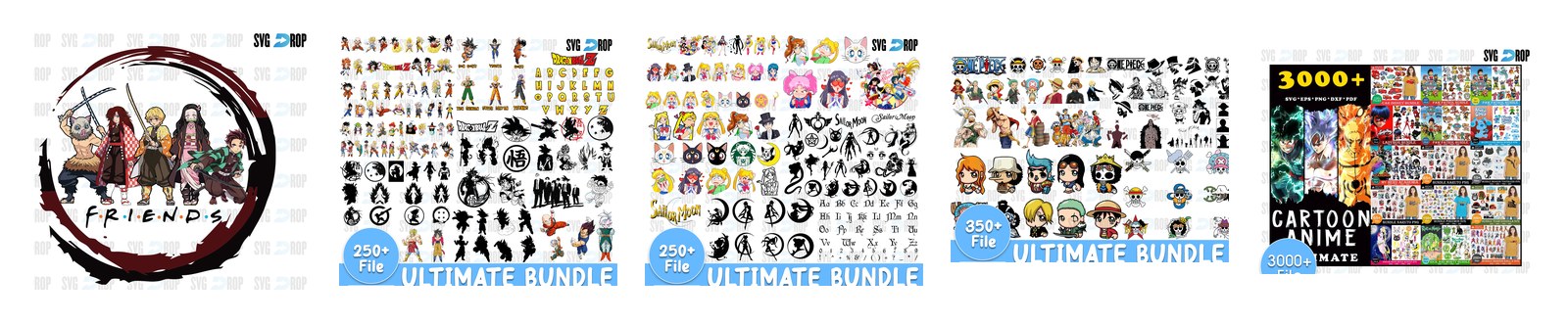 Demon Slayer SVG and PNG cut file designs from SVG DROP