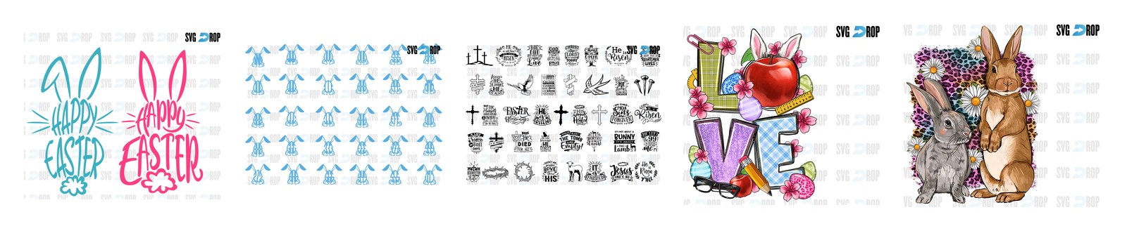 Easter SVG and PNG cut file designs from SVG DROP