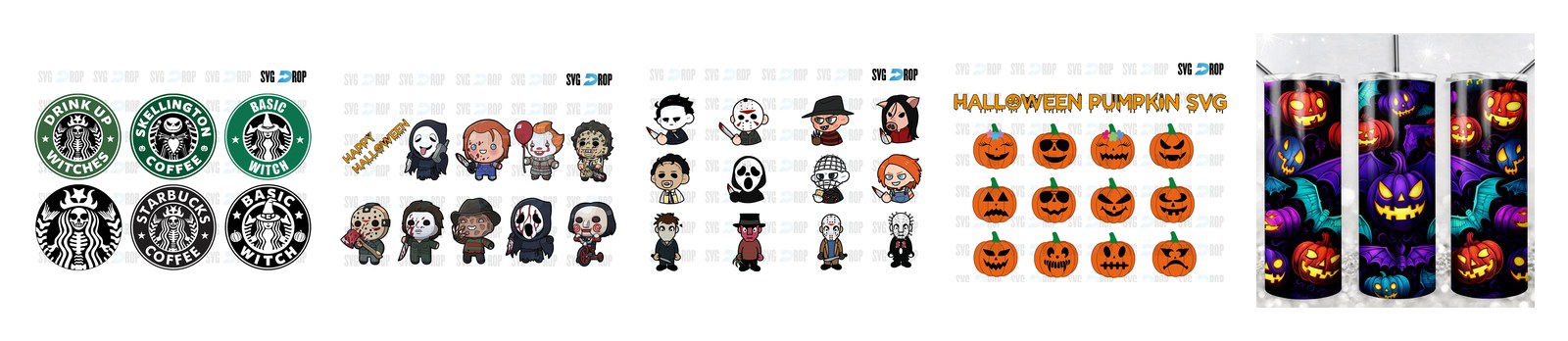 Halloween SVG and PNG cut file designs from SVG DROP