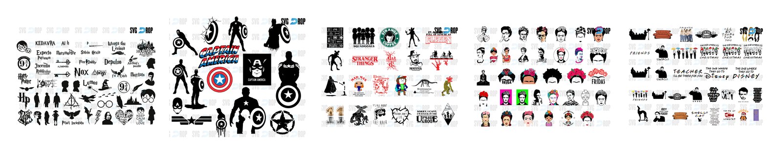 Harry Potter SVG and PNG cut file designs from SVG DROP