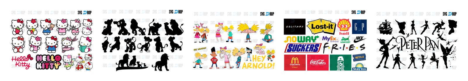 Hello Kitty SVG and PNG cut file designs from SVG DROP