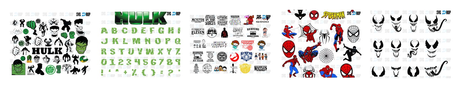 Hulk SVG and PNG cut file designs from SVG DROP