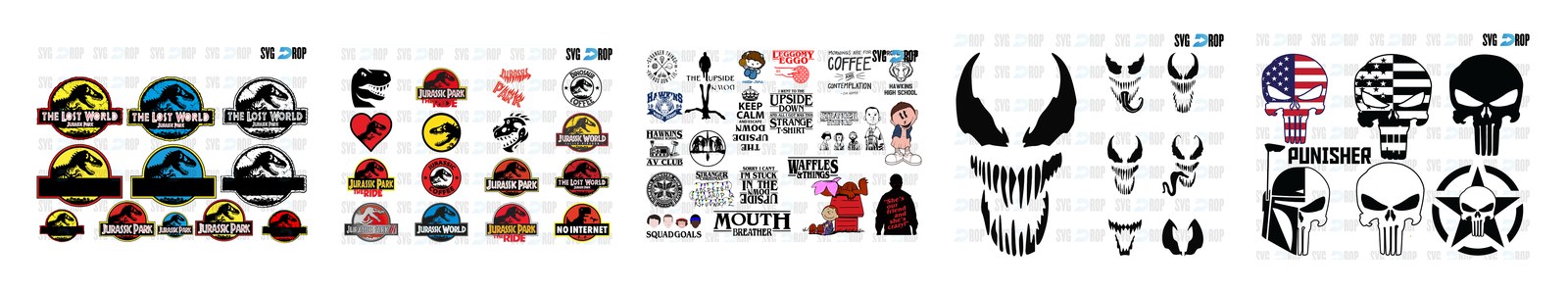Jurassic Park SVG and PNG cut file designs from SVG DROP