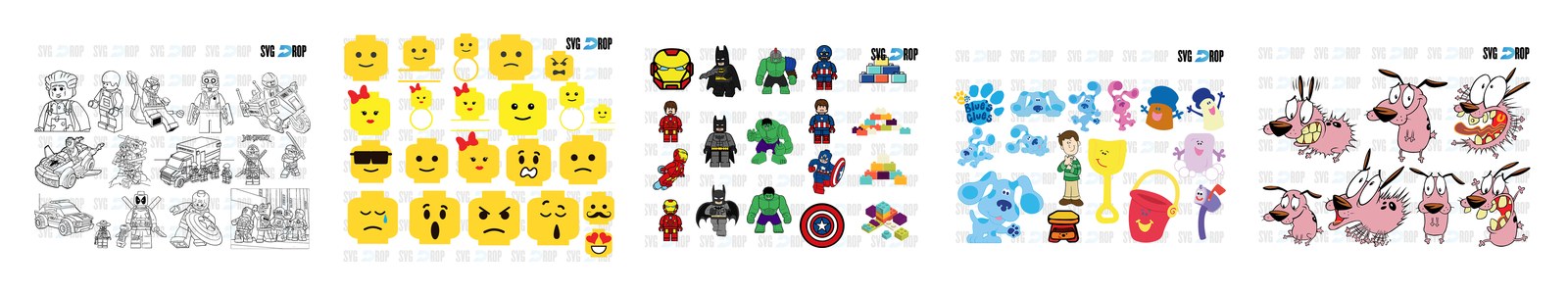 Lego SVG and PNG cut file designs from SVG DROP