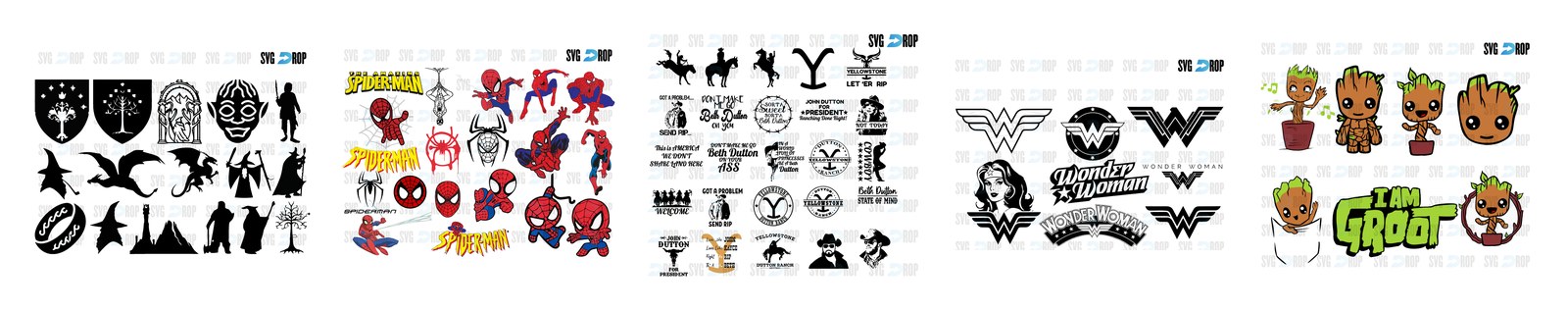 Lord of the Rings SVG and PNG cut file designs from SVG DROP