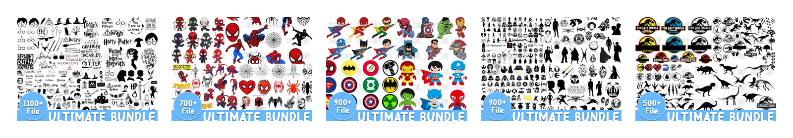 Mega Movie Bundles SVG and PNG cut file designs from SVG DROP