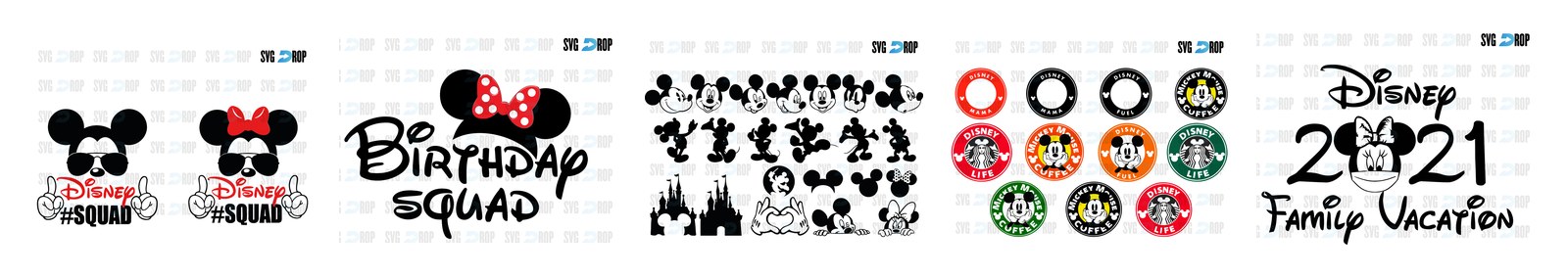 Mickey Mouse SVG and PNG cut file designs from SVG DROP