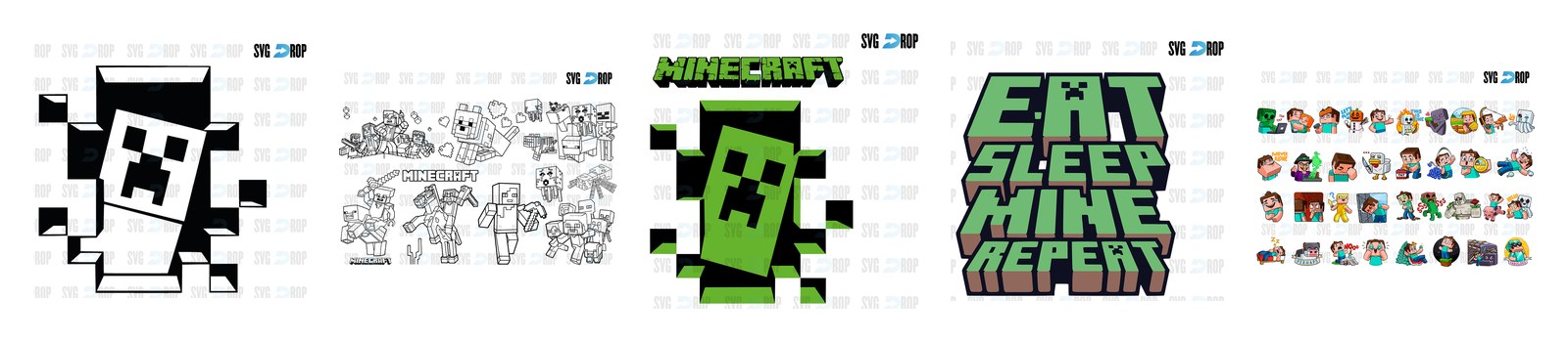 Minecraft SVG and PNG cut file designs from SVG DROP
