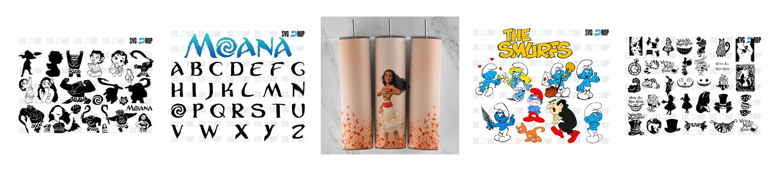 Moana SVG and PNG cut file designs from SVG DROP