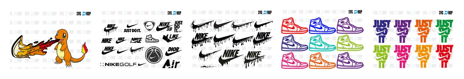 Nike SVG and PNG cut file designs from SVG DROP
