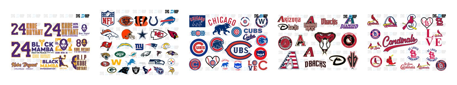 Sport SVG and PNG cut file designs from SVG DROP