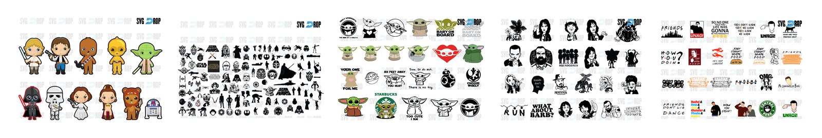 Star Wars SVG and PNG cut file designs from SVG DROP