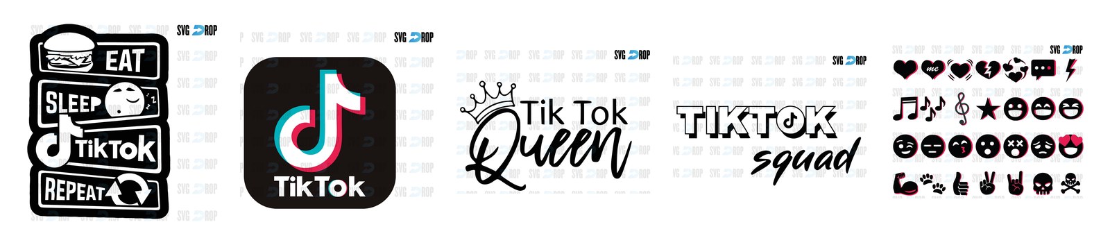 TikTok SVG and PNG cut file designs from SVG DROP