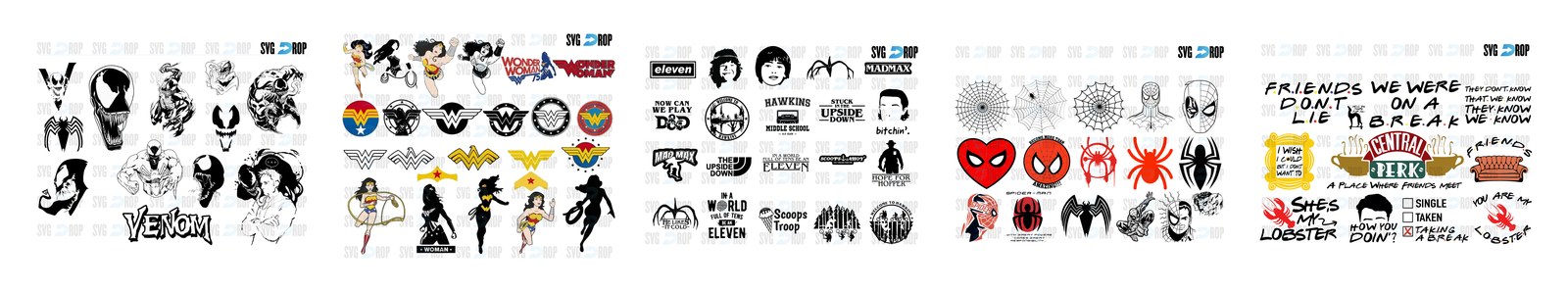 Venom SVG and PNG cut file designs from SVG DROP