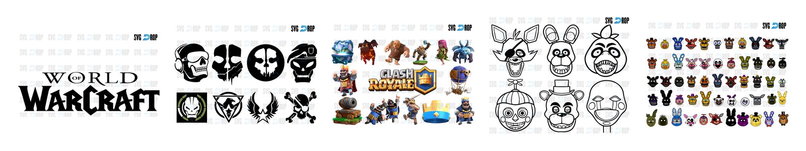Warcraft SVG and PNG cut file designs from SVG DROP
